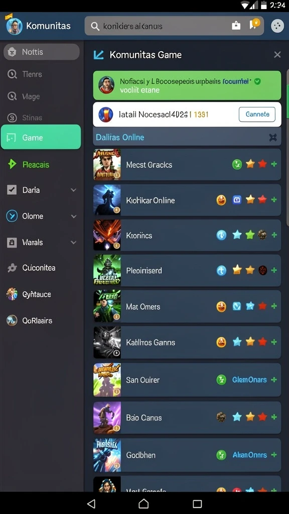 Berbagai tema permainan slot yang tersedia.