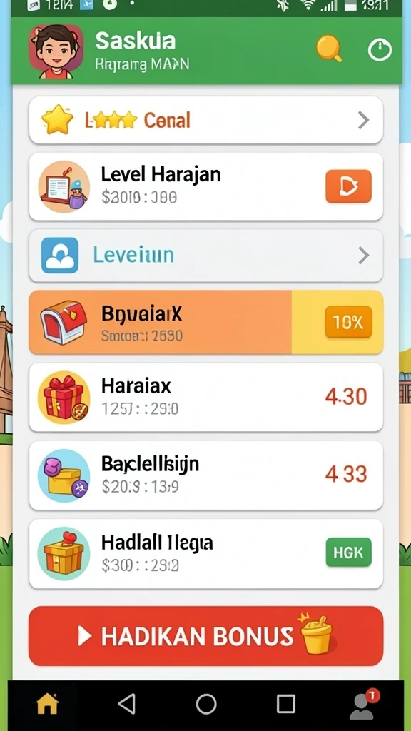 Tampilan awal aplikasi INDESLOT303 yang menarik.