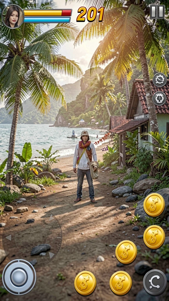 Tampilan awal yang menarik dengan karakter dinamis.