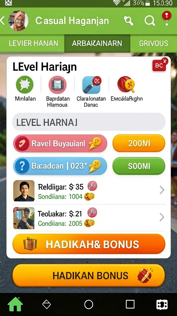 Sistem pencapaian yang memotivasi pemain untuk terus bermain.