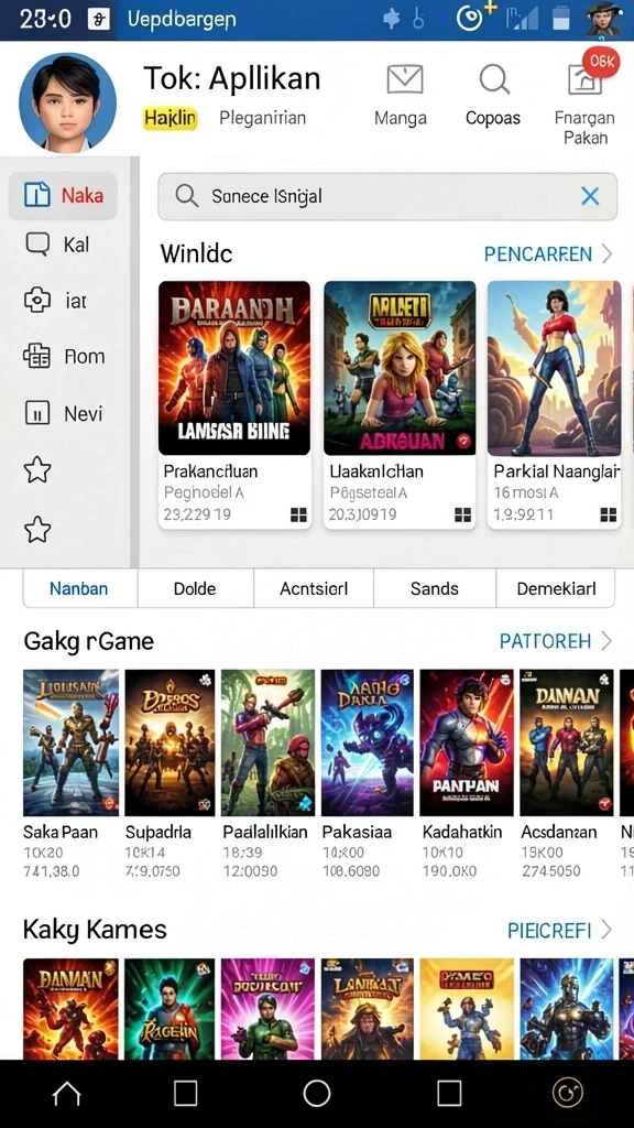 Tampilan awal game yang menarik dan informatif.