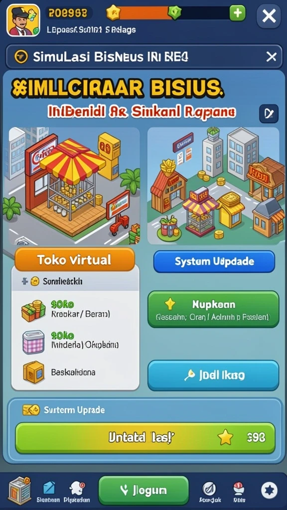 Tampilan awal game yang menarik dan informatif.