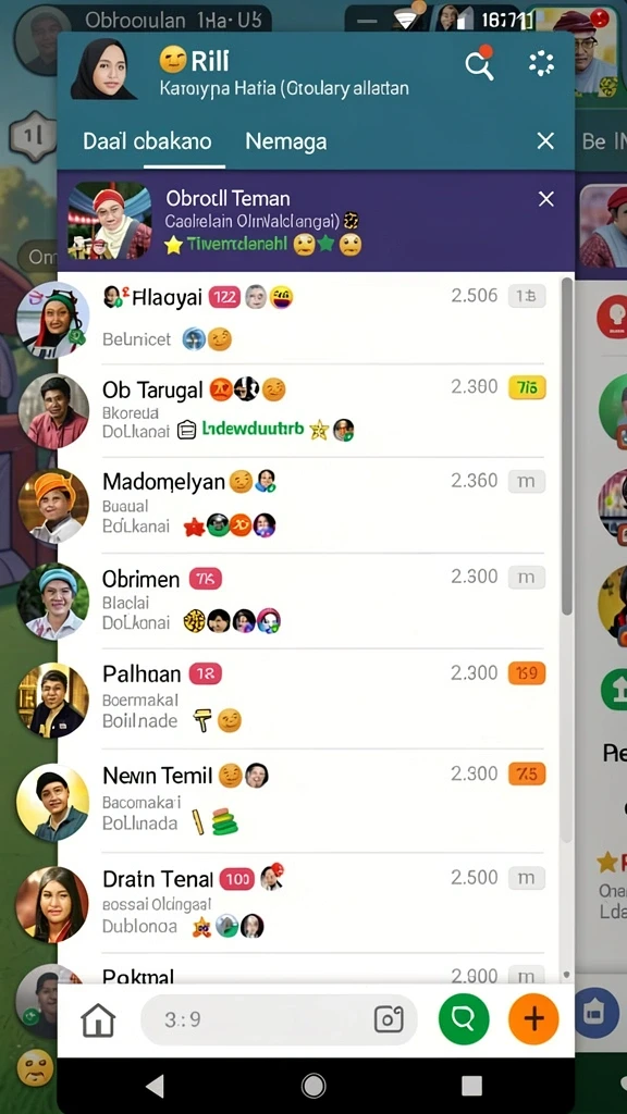 Menu pilihan karakter yang beragam dan menarik untuk dieksplor.